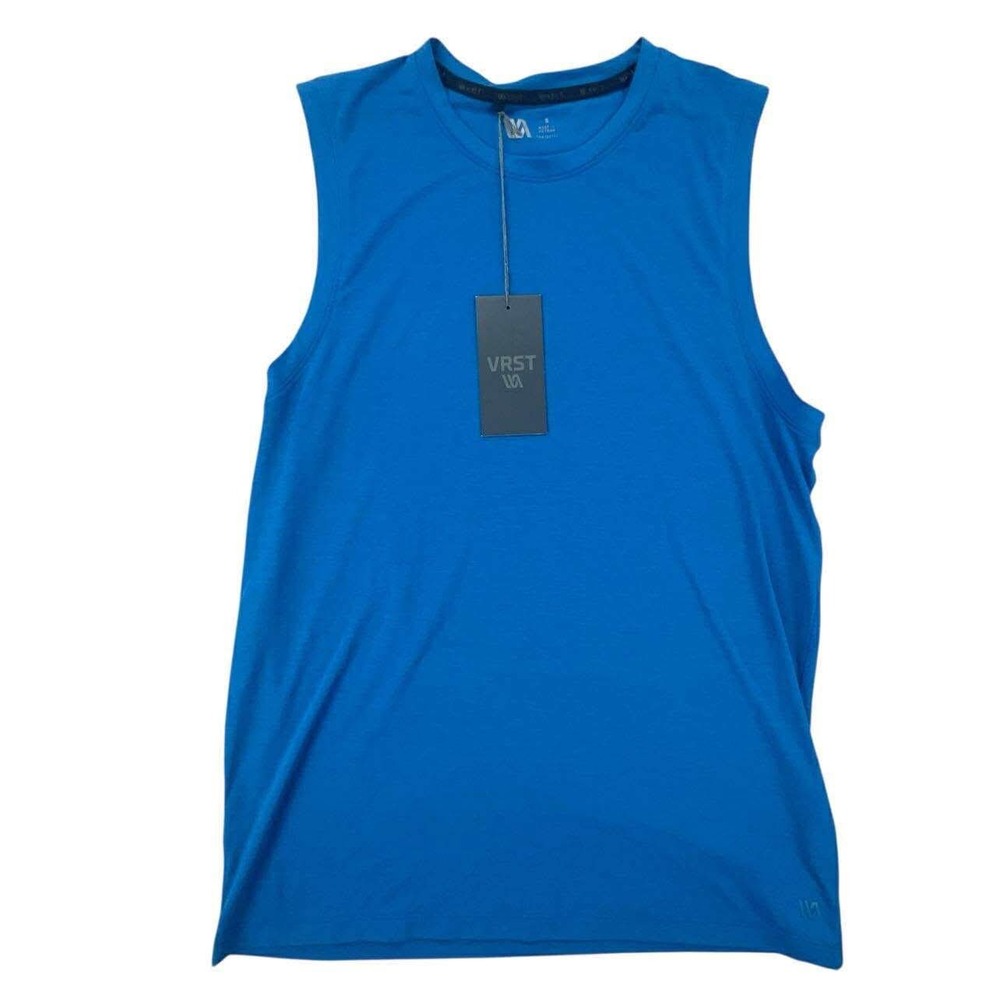 VRST Mens Icon Tank Blue Tide Sleeveless Moisture Wicking Four-Way Stretch NWT